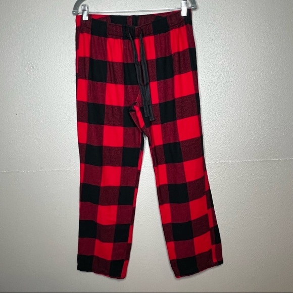 Old Navy Womens Size L Black White Buffalo Plaid Sleep Pants Drawstring Closure - Picture 2 of 7